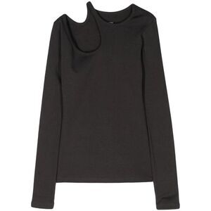 LOW CLASSIC Women's Asymmetrical Cutout Long Sleeve Top Women GREY T-Shirts &